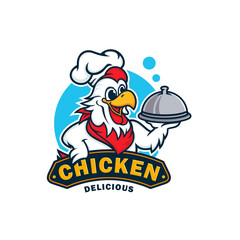 Chicken mascot logo vector template