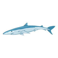 Vector Cartoon Blue Shark.
