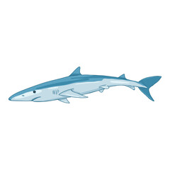 Fototapeta premium Vector Cartoon Blue Shark.