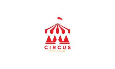 circus tent red abstract logo design vector icon symbol graphic illustration © devastudios