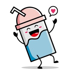Cute ice drink mascot