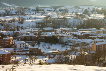Great snowfall in Espinosa de los Monteros, Spain 17 January