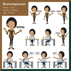 スーツ姿の女性ビジネスパーソンのイラスト	