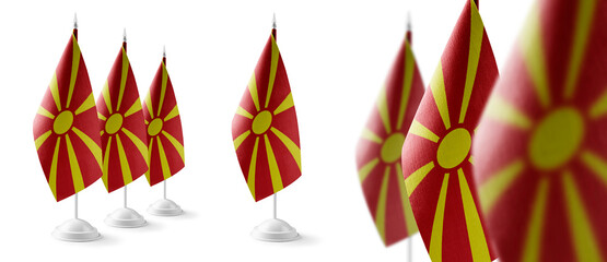 Set of Macedonia national flags on a white background