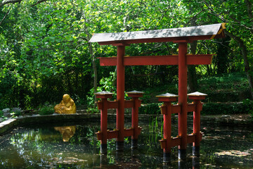 Japanese garden in the Nikita Botanical Garden, Yalta, Crimea.