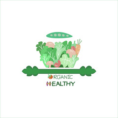 Organic vegetables vector set for perfect health care