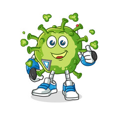 virus robot character. cartoon mascot vector