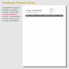 academic planner, class schedule