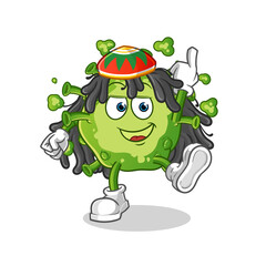 virus reggae boy cartoon. cartoon mascot vector