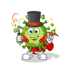 virus magician illustration. character vector