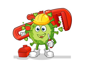 Obraz premium virus plumber cartoon. cartoon mascot vector