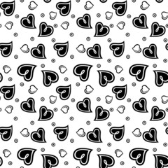 Seamless hearts pattern on white