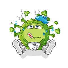 virus sick vector. cartoon character