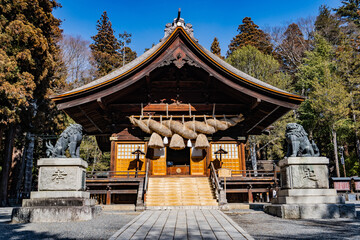 Japanese historical shrine and traditional culture, Suwa Taisha Shrine, Nagano, Japan