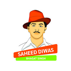 Vector illustration of shaheed bhagat Singh Ji. Illustration Shaheed diwas.