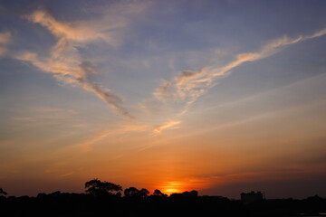 Beautiful sunset over the city