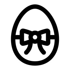Fototapeta premium egg and ribbon outline icon vector