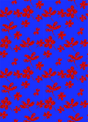 Abstract tropical flower pattern with texture and navy background.