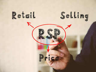  RSP Retail Selling Price on Concept photo. Simple and stylish office environment on background.