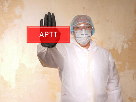 Medical concept about APTT with inscription on the piece of paper.