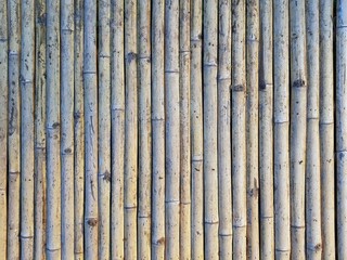 Old pile bamboo as wall background.