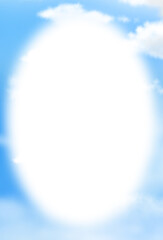 青空と白の背景素材(縦長)