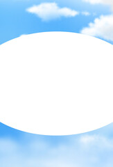 青空と白の背景素材(縦長)