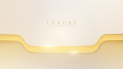 Golden line luxury background on cream color.