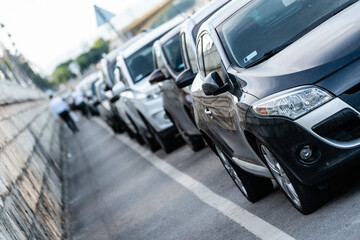 Cars travelling on a road