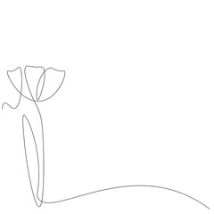 Flower drawing on white background, vector illustration