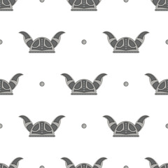 Seamless pattern with northern viking helmet silhouettes. Great for fabric design, textile print, wrapping, cover. Vector illustration.
