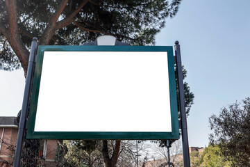 Large blank billboard on the street in the city, mock up - Image