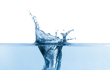 Splash of pure water on white background, closeup