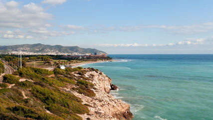 Steep coast in spain by the sea