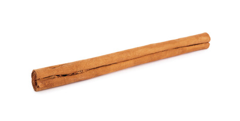 Aromatic dry cinnamon stick isolated on white