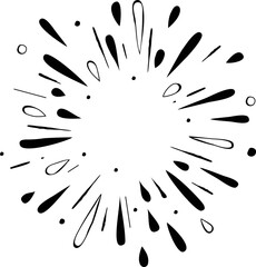 sunburst doodle, vintage radial burst, abstract line starburst vector illustration