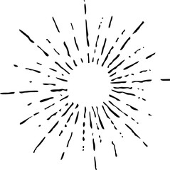 Obraz premium sunburst doodle, vintage radial burst, abstract line starburst vector illustration