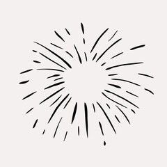 Obraz premium sunburst doodle, vintage radial burst, abstract line starburst vector illustration