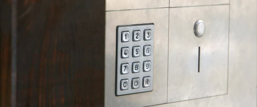 a man types in a code. Code input on a keypad 