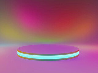 Product Show Stand. There are many colors that are illuminated in 3D model.