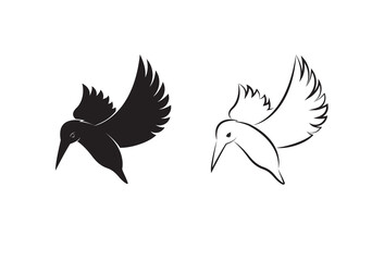 Vector of kingfishers bird design isolated on white background. Easy editable layered vector illustration. Wild Animals.