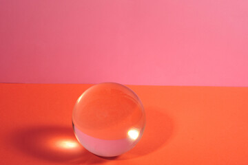 glass sphere on plain background