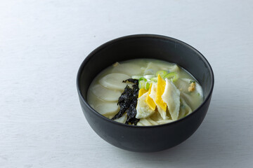 Traditional Korean rice cake and dumpling soup