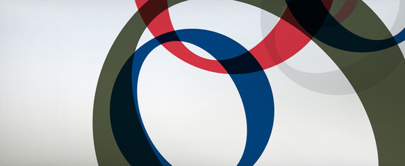 Obraz premium Ring geometric shapes, o letter repetition wallpaper. Abstract background for business or technology presentations, internet posters or web brochure covers