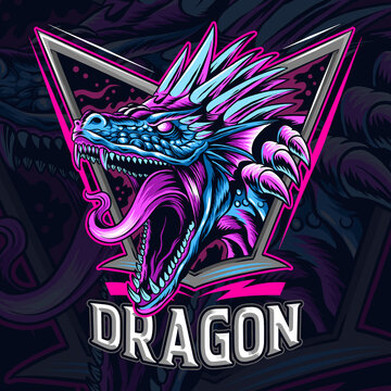 the dragon as an e-sport logo or mascot and symbol