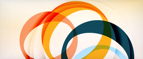 Obraz premium Ring geometric shapes, o letter repetition wallpaper. Abstract background for business or technology presentations, internet posters or web brochure covers