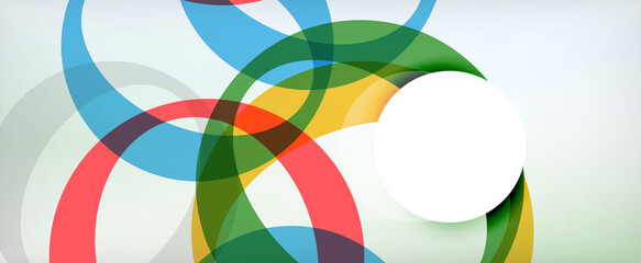 Obraz premium Ring geometric shapes, o letter repetition wallpaper. Abstract background for business or technology presentations, internet posters or web brochure covers