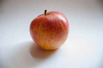 Isolated apples. Whole red apple fruit with slice cut isolated on white with clipping path