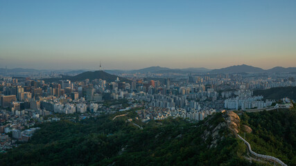 Seoul Cityscape from Mountain in South Korea.