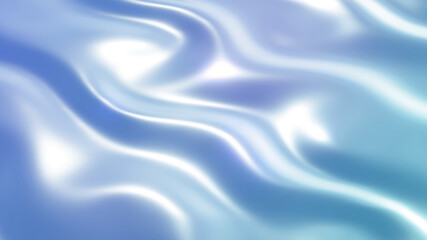 Silver chrome metal texture, wavy pattern with pearl opalescence color, liquid silver metallic silk wavy design, 3D render illustration.